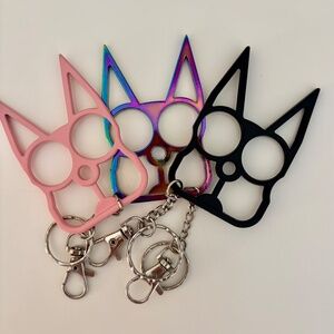 Cat Pointy Ears Metal Knuckle Protection! 3, Safety Keychains for Self Defense!